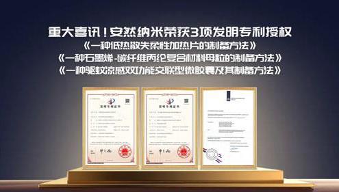 安然集团一举拿下3项国内外发明专利授权